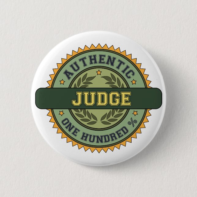 Authentic Judge 6 Cm Round Badge (Front)