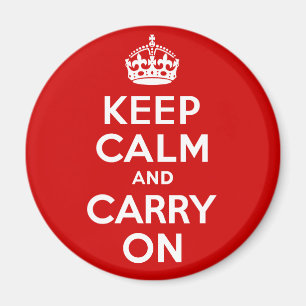 Authentic Keep Calm And Carry On Original Red Magnet
