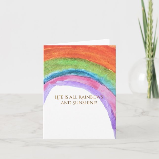Authentic Kid's Rainbow Watercolor Birthday  Invitation (Front)