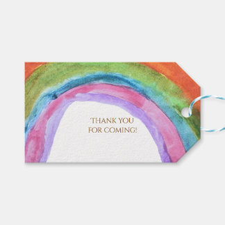 Authentic Kid's Watercolor Rainbow Birthday Gift Tags