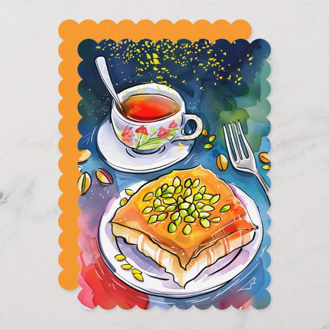 Authentic Kunafa Nablus Dessert كنافة Invitation (Front/Back)