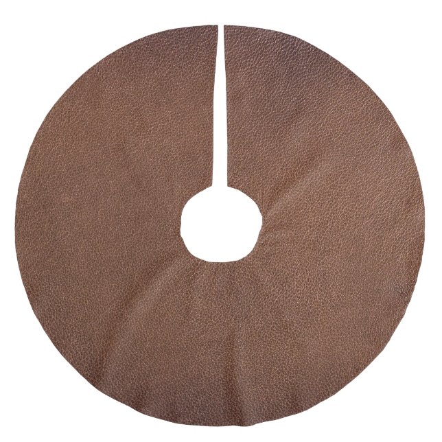 Authentic leather texture, genuine background. brushed polyester tree skirt (Front)