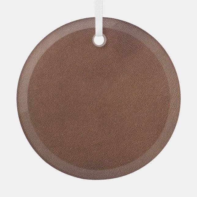 Authentic leather texture, genuine background. glass tree decoration (Front)
