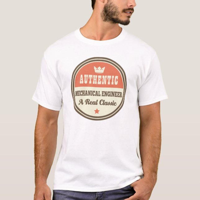 Authentic Mechanical Engineer Vintage Gift Idea T-Shirt (Front)