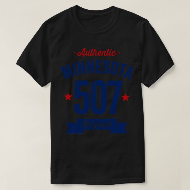 Authentic Minnesota 507 Area Code T-Shirt (Design Front)