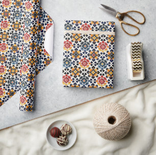 Authentic Moroccan-Inspired Colourful Pattern Wrapping Paper
