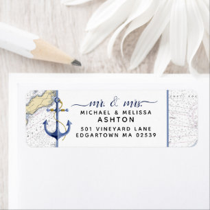 Authentic Nautical Chart + Anchor + Script