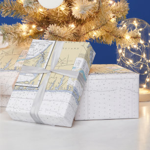Authentic Nautical Chart Martha's Vineyard Wrapping Paper