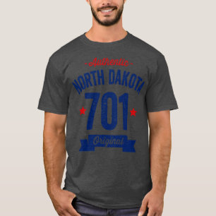Authentic North Dakota 701 Area Code T-Shirt