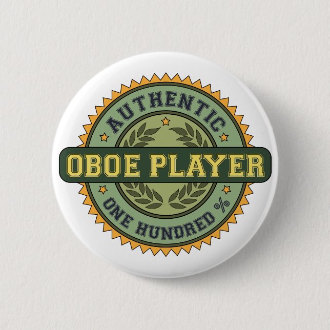 Authentic Oboe Player 6 Cm Round Badge (Front)
