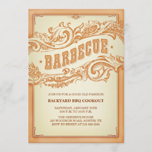 Authentic Old Western BBQ Invitation