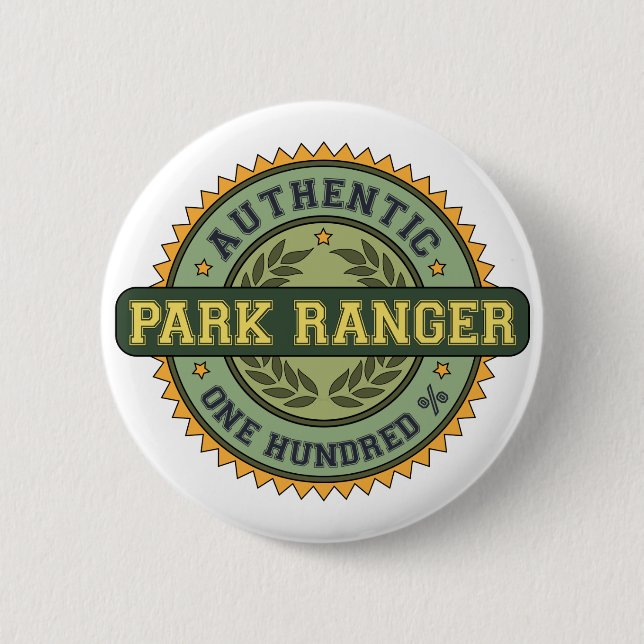 Authentic Park Ranger 6 Cm Round Badge (Front)