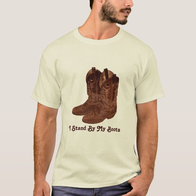 Authentic Ranch-hand Wrangler Cowboy Boots Design T-Shirt (Front)