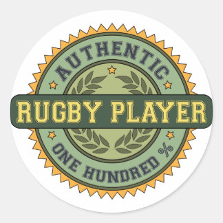Authentic Rugby Player Classic Round Sticker