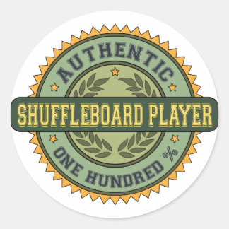 Authentic Shuffleboard Player Classic Round Sticker