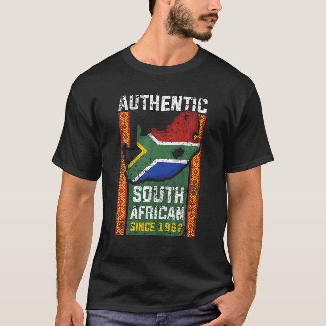 Authentic South African Since 1962 Birthday BHM Di T-Shirt (Front)