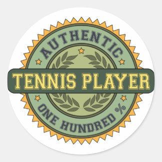Authentic Tennis Player Classic Round Sticker
