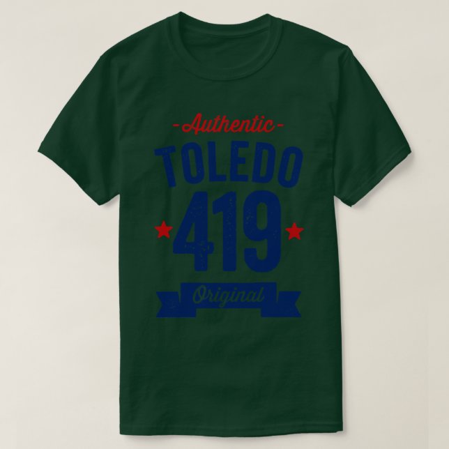 Authentic Toledo 419 Area Code T-Shirt (Design Front)