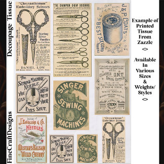 Authentic Vintage Sewing Adverts ES1 Decoupage Tissue Paper