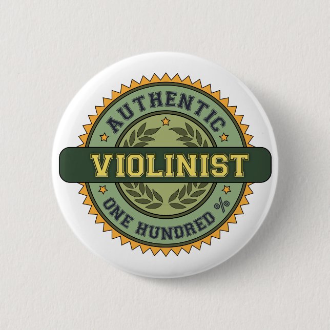 Authentic Violinist 6 Cm Round Badge (Front)