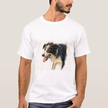 Authentic Watercolor Border Collie T-Shirt