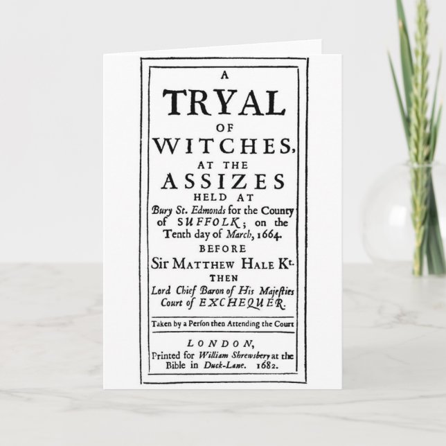 Authentic Witch Trials Poster Card (Front)