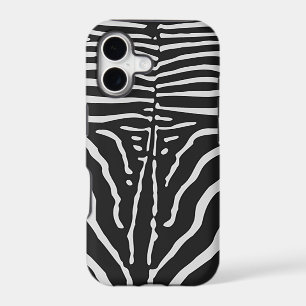 Authentic Zebra Skin Print - black white stripe