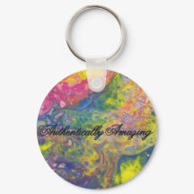 Authentically Awesome Keychain Round