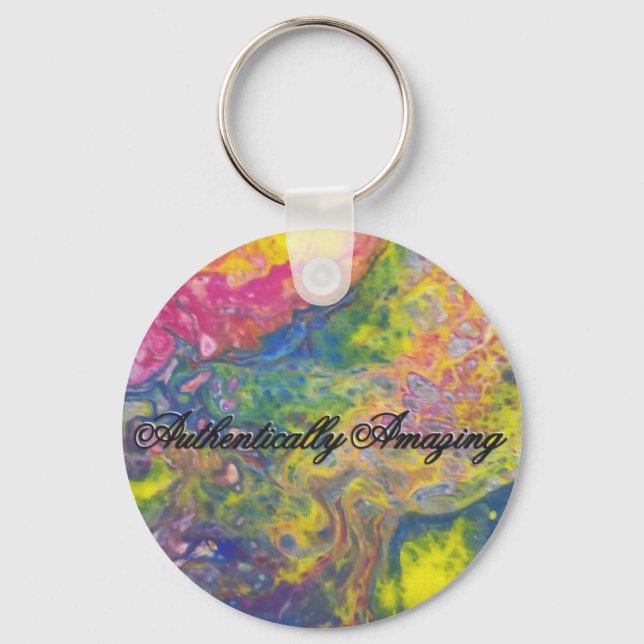 Authentically Awesome Keychain Round (Front)