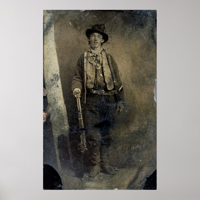 Authenticated portrait of Billy the Kid (1880) Poster (Front)