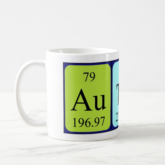 Auther periodic table name mug (Left)