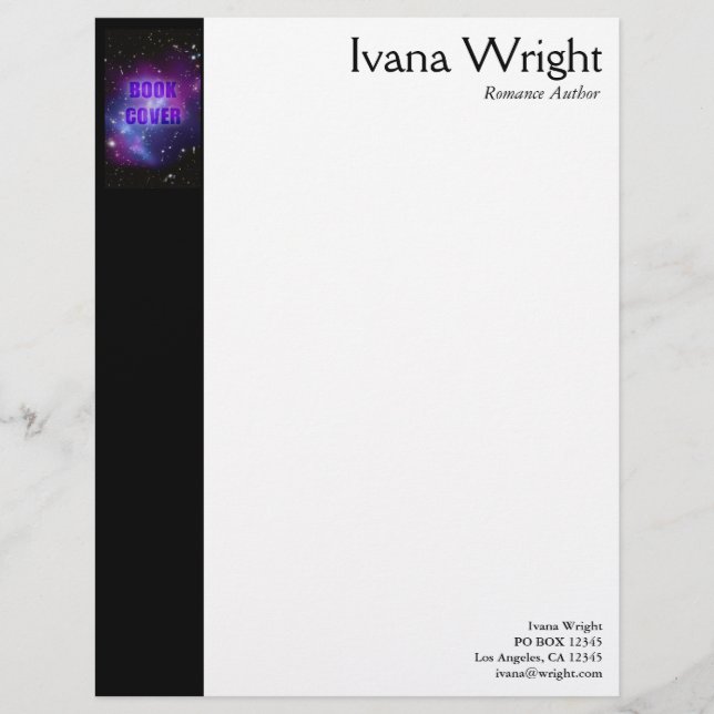 Author Book Cover Customised Letterhead (Front)