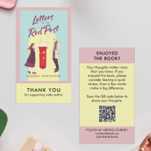 Author Book Review Request Card QR Code Pastel