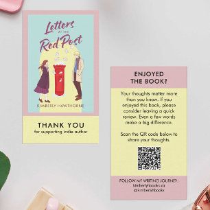 Author Book Review Request Card QR Code Pastel