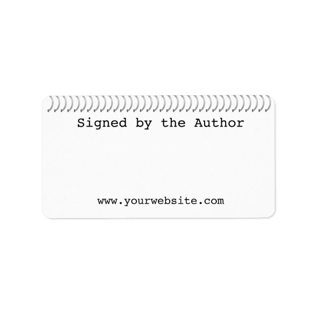 Author Bookplate Signed by the Author Spiral Label (Front)