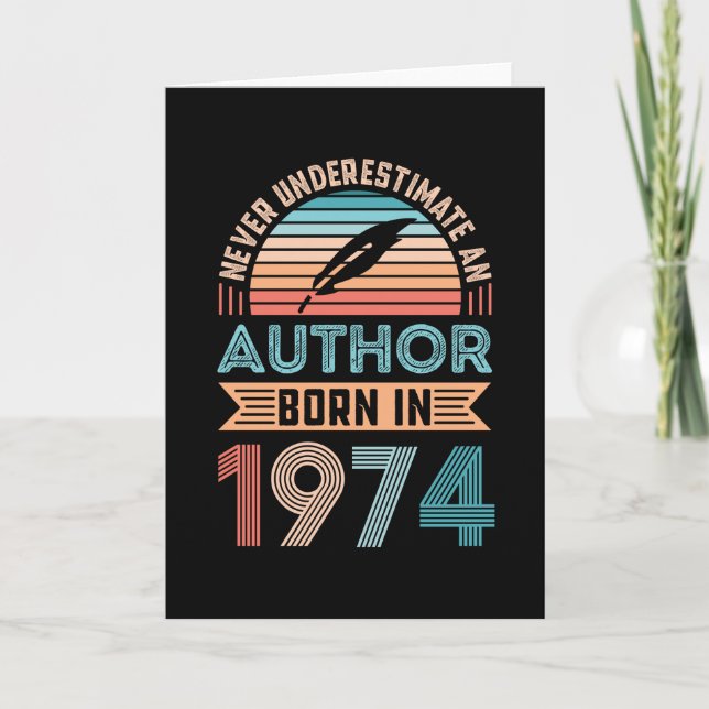 Author born 1974 50th Birthday Book Gift Card (Front)