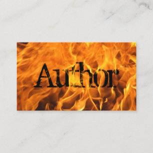 Author Creative Flaming Fire Typography Business Card