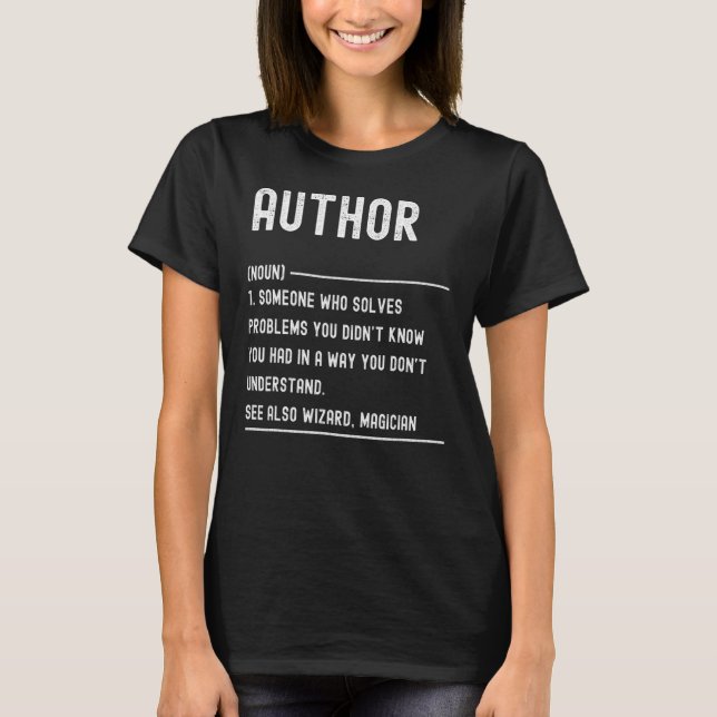 Author Definition Shirts Funny Job Title (Front)