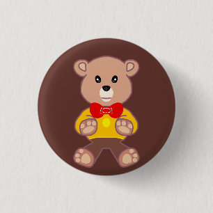 Author K.E.C. Teddy Bear  3 Cm Round Badge