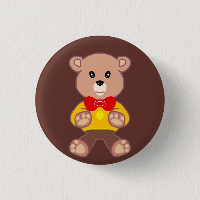 Author K.E.C. Teddy Bear  3 Cm Round Badge (Front)
