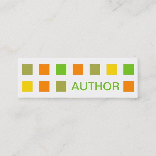 AUTHOR (mod squares) Mini Business Card (Front)