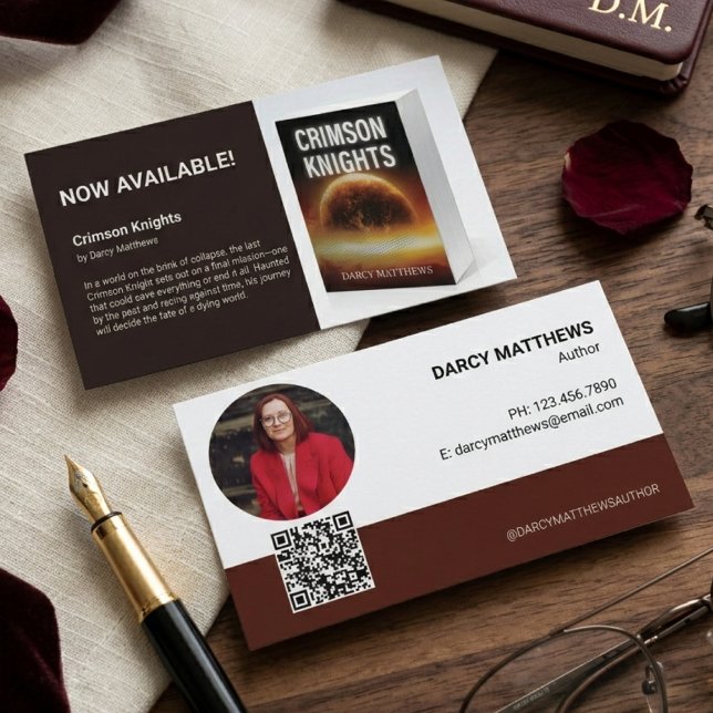 Author Promotional Book Marketing Photo Business Card (Creator Uploaded)