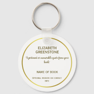 Author Promotional Book Quote Cover Key Ring