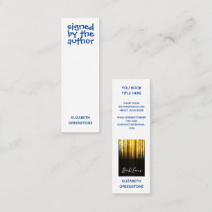 Author Promotional Signed Blue Mini Bookmark Mini Business Card