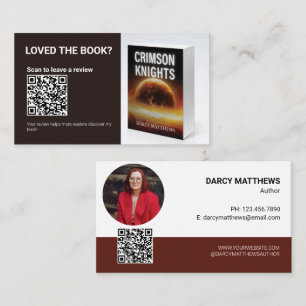 Author QR Code Book Review Request Promo Marketing Business Card