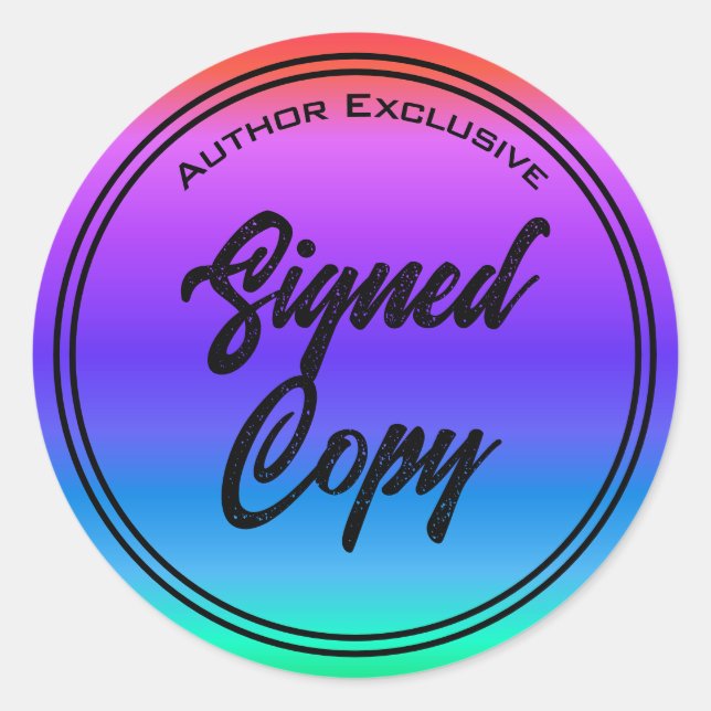 Author Signed Copy Rainbow Classic Round Sticker (Front)