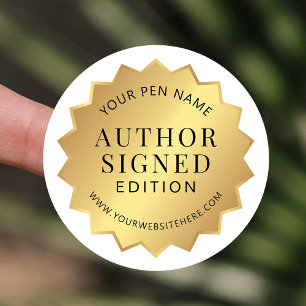 Author Signed Edition Gold Book Signing Sticker