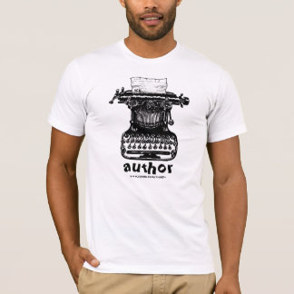 Author t-shirt with vintage typewriter graphic art