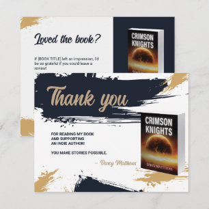 Author Thank you Custom Reader Appreciation Review Enclosure Card