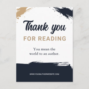 Author Thank you Reader Appreciation Insert Book Postcard